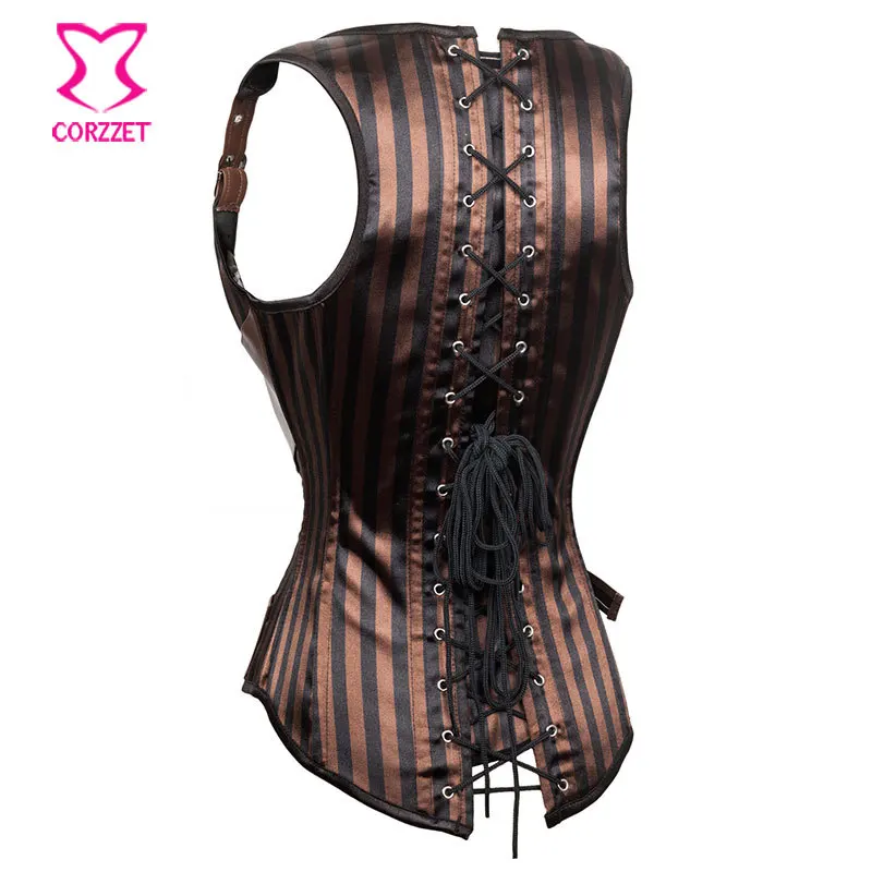 Корсет корректирующий женский с косточками из искусственной кожи|steampunk