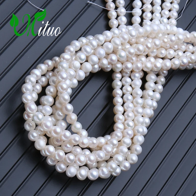MITUO wholesale 6-7mm AAA freshwater pearls Necklace bohemia fashion Jewelry ROUND Pearl DIY accessories necklace for women | Украшения и