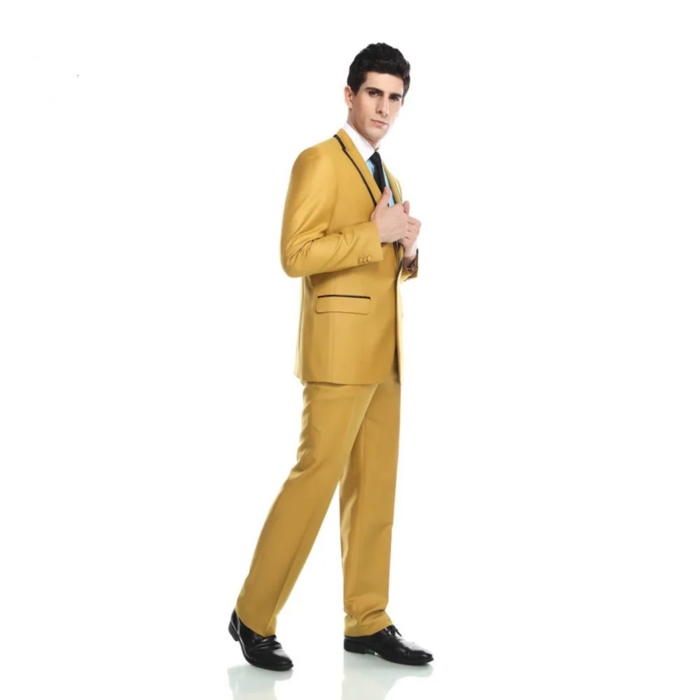 Новинка 2017 дизайнерский желтый мужской костюм Terno облегающие костюмы для жениха