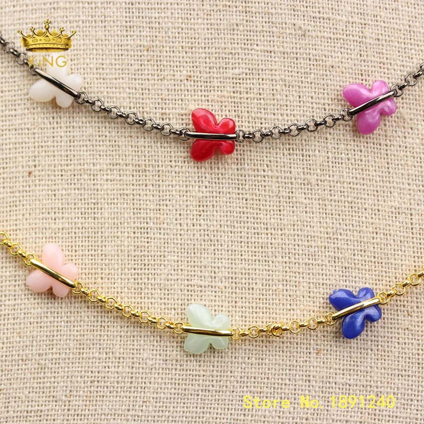 5 метров летние четки цепочки ювелирные изделия Бабочка акриловые бусины