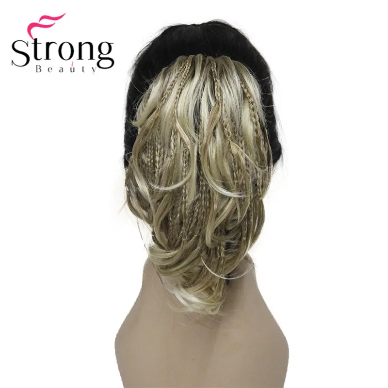 StrongBeauty короткие крошечные косички плетеные прямые волнистые волосы накладной Хвост коготь клип Цвет выбор