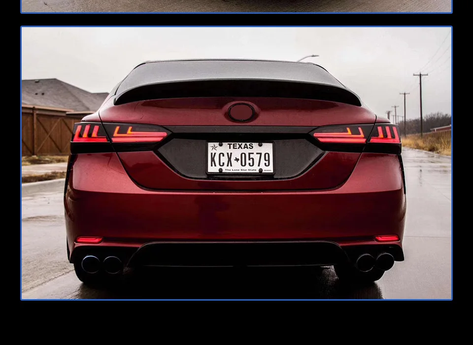 4 шт. автомобильный Стайлинг для Camry задние фонари Camry светодиодный задний фонарь DRL+ Динамический сигнал поворота+ тормоз+ задний фонарь
