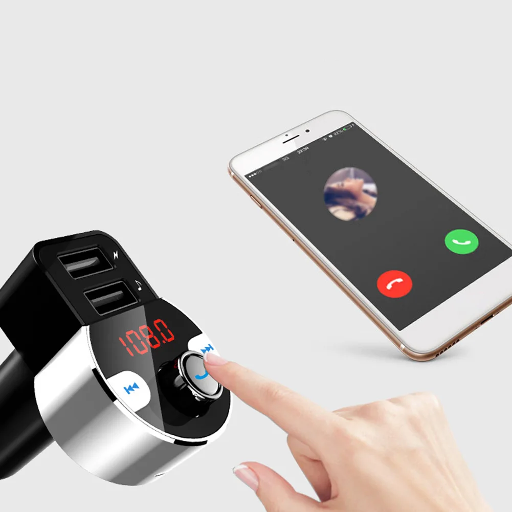 Автомобиль Зарядное устройство стерео светодиодный Дисплей Беспроводной радио