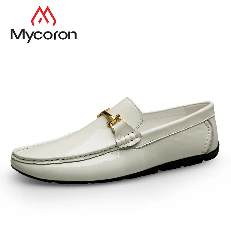 MYCORON Мужская обувь натуральной Элитный бренд Топ Модные кожаные Лоферы удобные