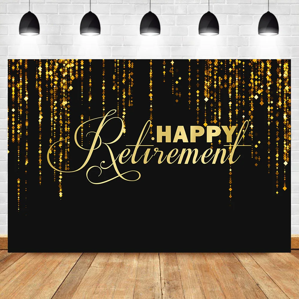 Вечерние фоны для фотосъемки с надписью Happy Retirement Bacdrop черный золотой фон