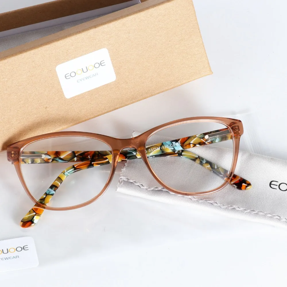 EOOUOOE женские оптические очки в оправе кошки ацетатные Oculos Monturas De Lentes Hombre Gafas Opticas