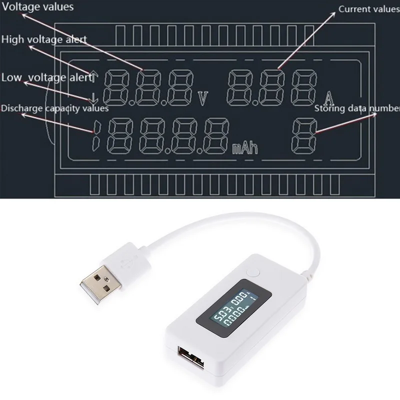ЖК-дисплей мини-телефон USB тестер Портативный доктор напряжение измеритель тока мобильное зарядное устройство Емкость детектор Вольтметр Амперметр монитор