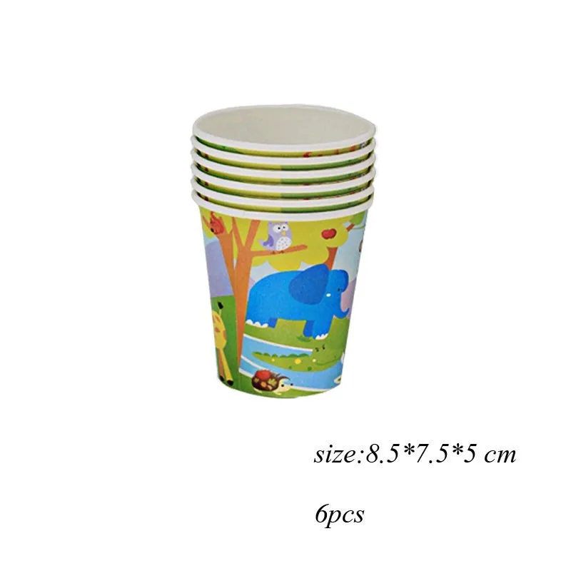 6pcs cups 1 компл. Динозавр тема фольги воздушные шары с днем рождения баннер детские игрушки Воздушные шары детский душ сафари День Рождения Декор поставки - Цвет: 6pcs cups