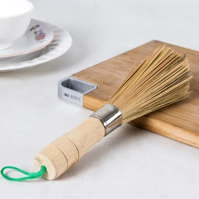 Бамбуковая щетка антипригарная масляная для мытья посуды в дополнение