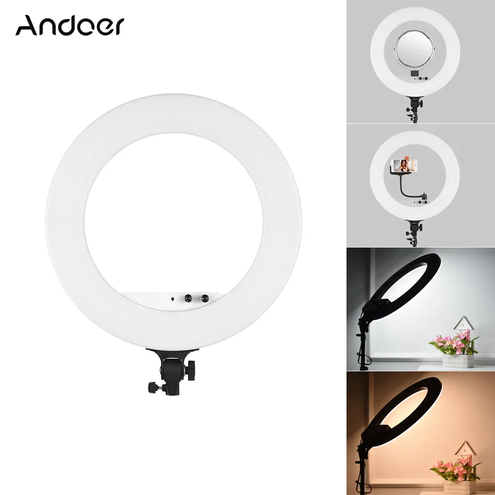 Светодиодная лампа Andoer 18 &quotдля студийной фотосъемки с кольцевым освещением 80 Вт
