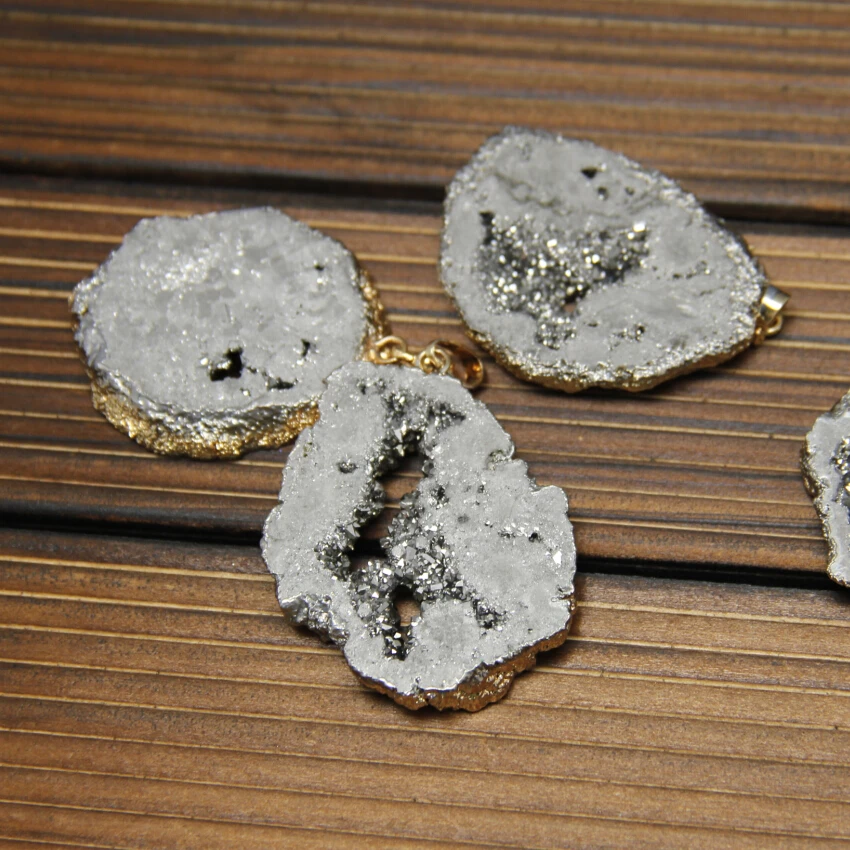 5 шт./лот Ремесло Ювелирные изделия из друзы подвески натуральные камни Титан