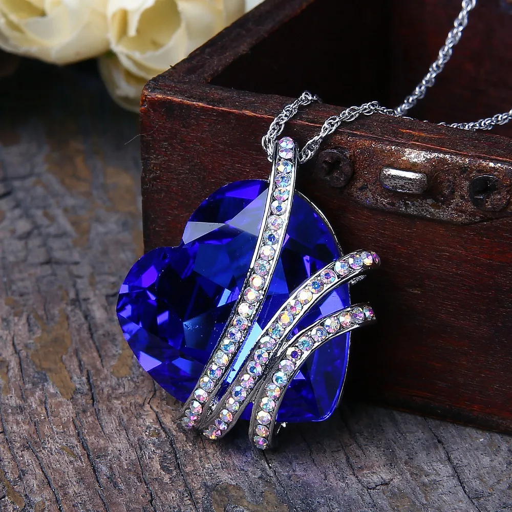 Женское Ожерелье и ожерелье с подвеской swarovki подвеской|stone heart|heart stonenecklace stone pendant |