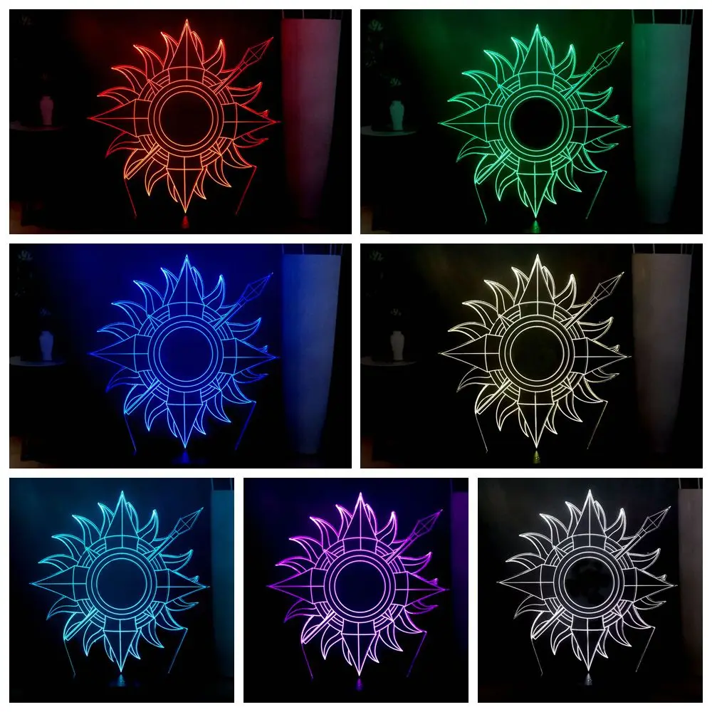 Игра престолов 3D визуальный лампа Железный Трон дом Sygil Кракен многоцветный USB