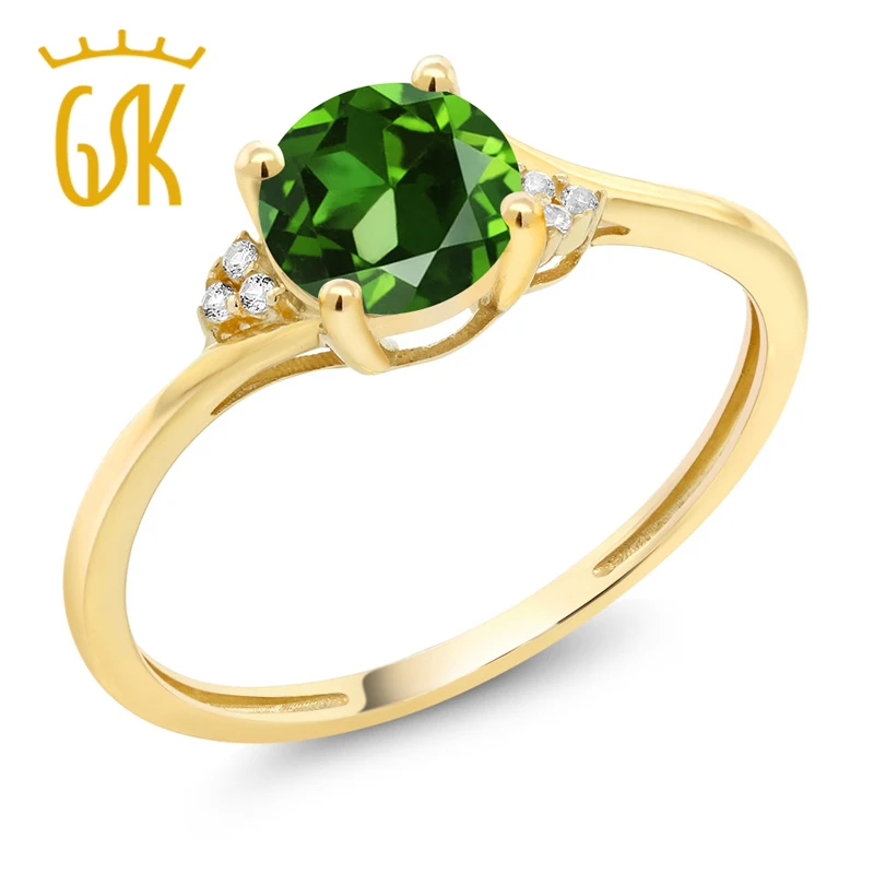 GemStoneKing 10K из желтого золота с бриллиантом кольцо для помолвки 1 55 Ct Круглый