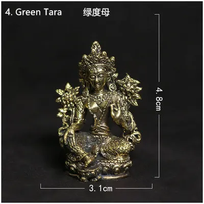 4 Green Tara HDC0683 Тибетский карманный мини-амулет Будда золотой Будда статус Декор ремесла лотоса рожденные сокровища коллекции - Цвет: 4 Green Tara