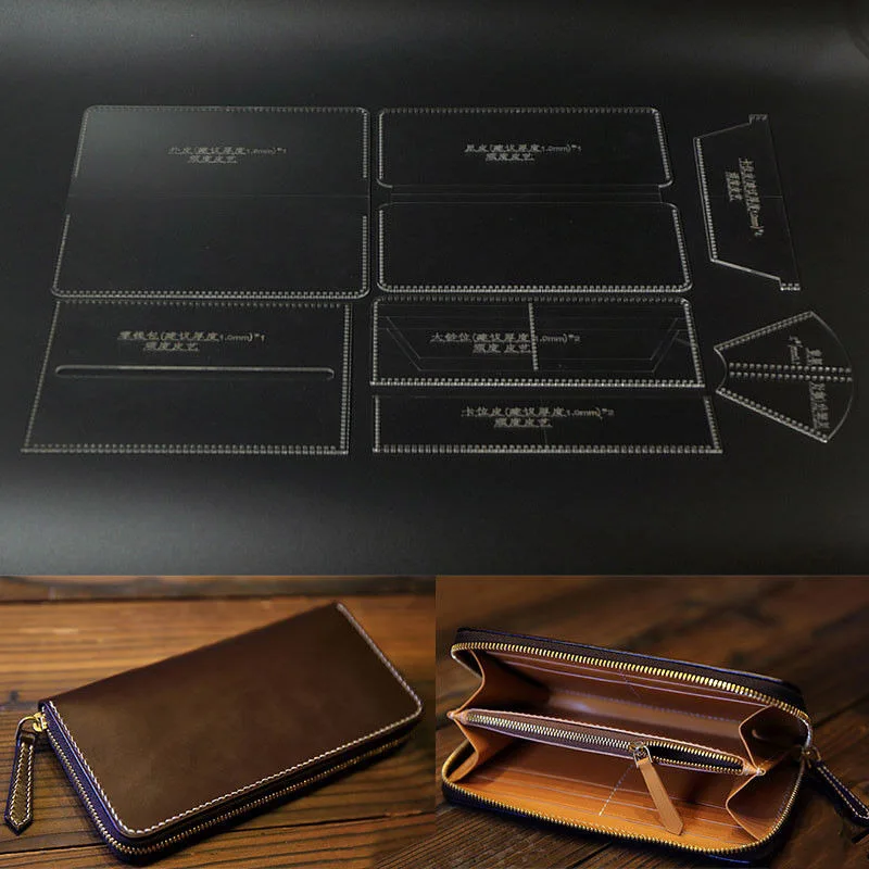 

Leather Craft Clear Acrylic Clutch Bag Handbag Pattern Stencil Template Tool Set DIY Kit TB Sale