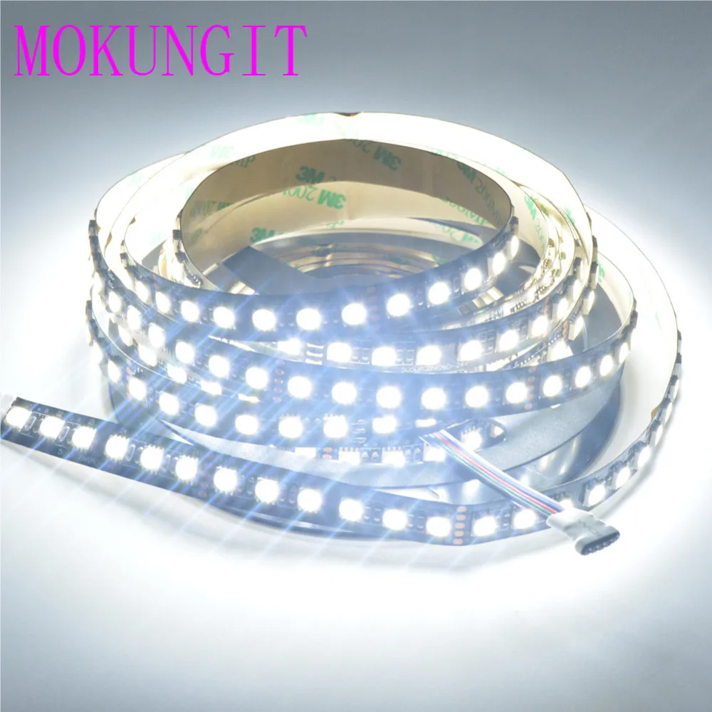 60 м 4 в 1 RGBW Гибкая СВЕТОДИОДНАЯ лента SMD 5050 RGB + теплый/холодный белый черный/белый