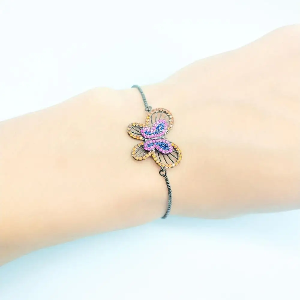 CZ браслеты с фигуркой бабочки женские счастливые declare подружек невесты свадебные
