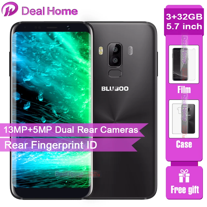 BLUBOO S8 смартфон с 5 7 дюймовым дисплеем восьмиядерным процессором MT6750T ОЗУ 3 ГБ ПЗУ 32