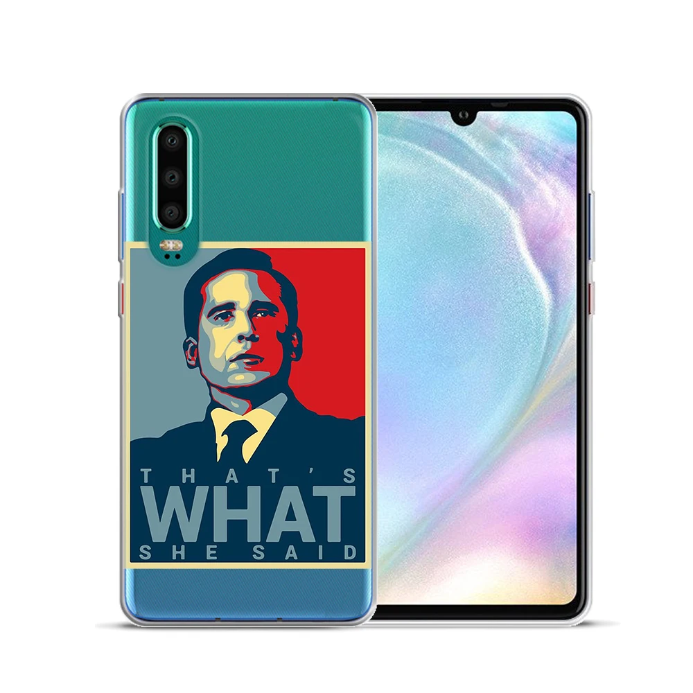 Мягкий чехол из тпу с изображением майкла скотта для Huawei P8 P9 P10 Plus P20 Lite P30 Pro Mate 10 20