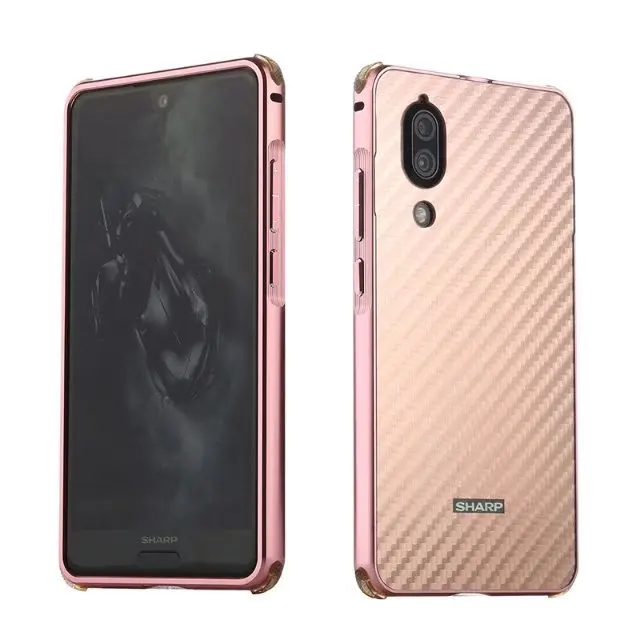 Чехол для SHARP AQUOS S2 металлический алюминиевый бампер+ матовый Гибридный чехол из углеродного волокна 2 в 1 противоударный чехол для задней панели