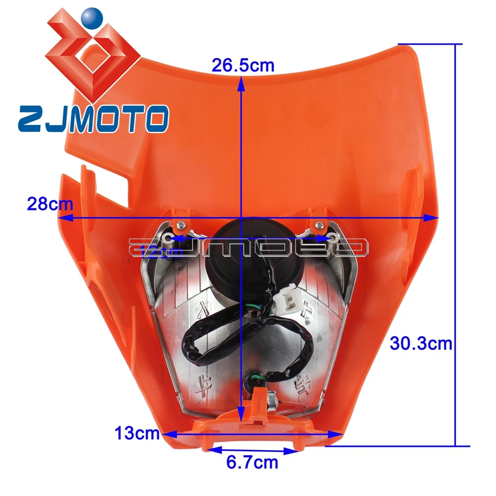 Белый Dirt Pit Bike Enduro Emark наклейка на фары маска фару для KTM XCW XC EXC XCF шесть дней 250 300 350