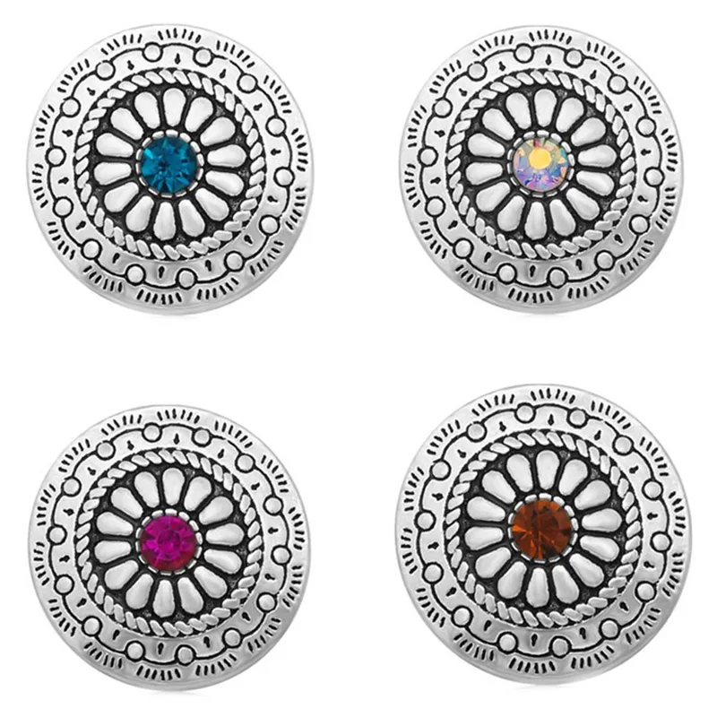 

10 шт./лот новые застежки ювелирные изделия Подсолнух круглые металлические застежки-кнопки подходят для браслета 18 мм 20 мм застежка-Кнопка ...