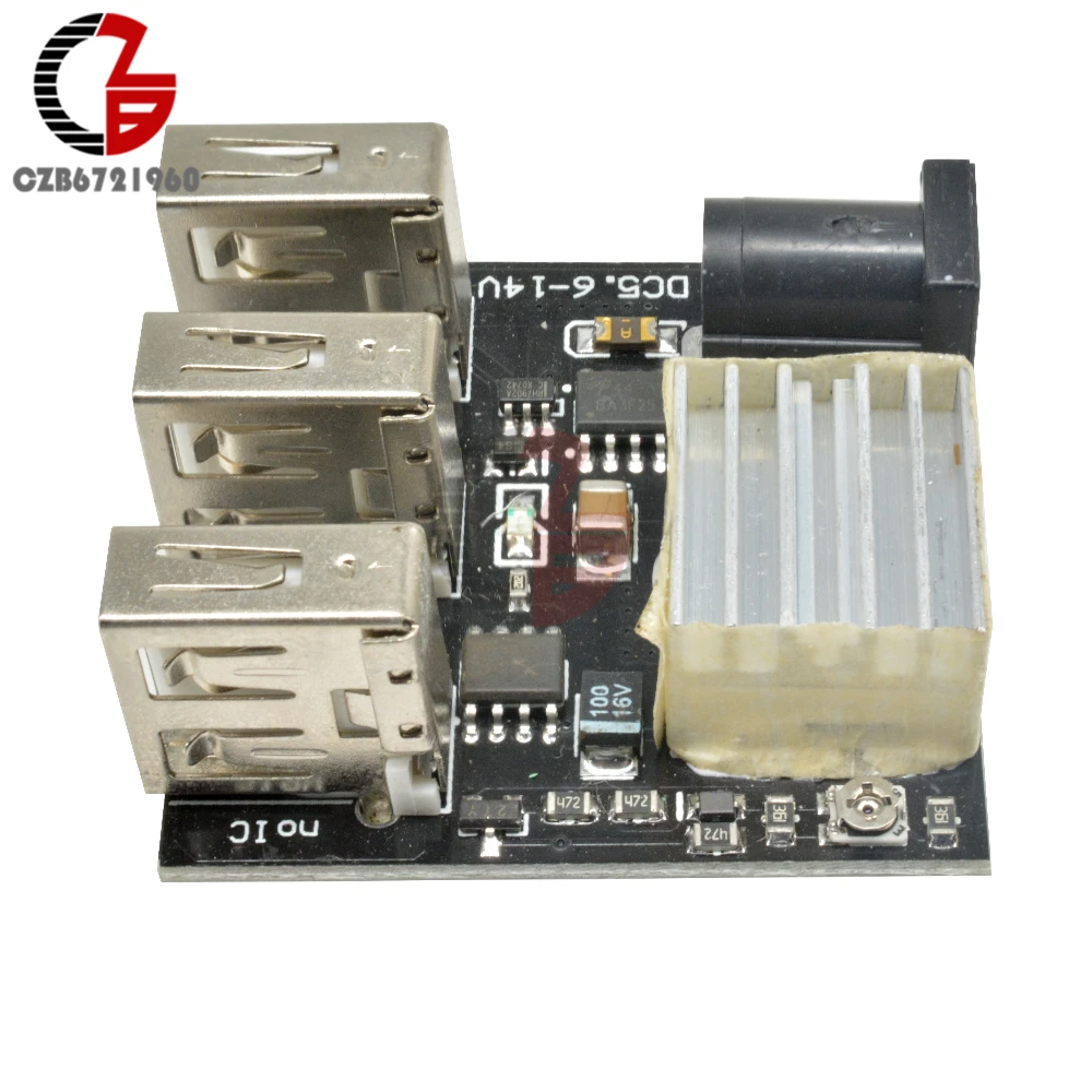 9 в 12 В до 5 8A 3 USB DC-DC понижающий трансформатор преобразователь напряжения
