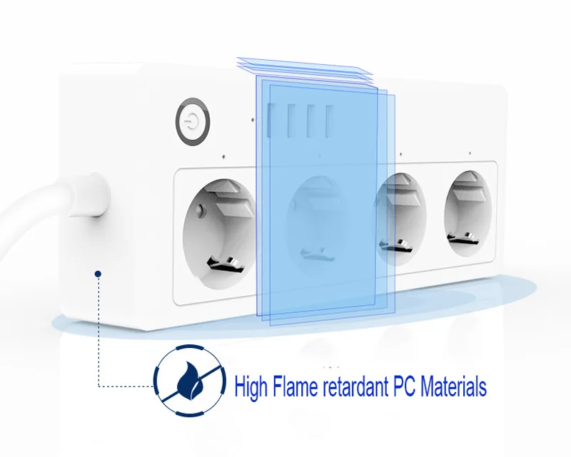 Wi-Fi умная розетка с розеткой, розетка с 4 розетками переменного тока, 4 usb-порта для Amazon AlexaEcho Google Assistant Homek