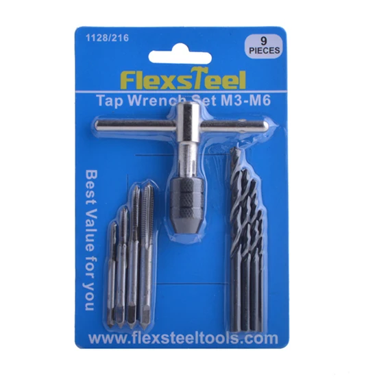 Flexsteel для выведения токсинов, 40 шт легированной стали 58-62HRC крана и набора пресс-форм, 9/20/40 шт. Метрическая гаечный ключ инструменты для резьбы умирает держатель для профессионального использования - Цвет: 9PC Tap Wrench Set