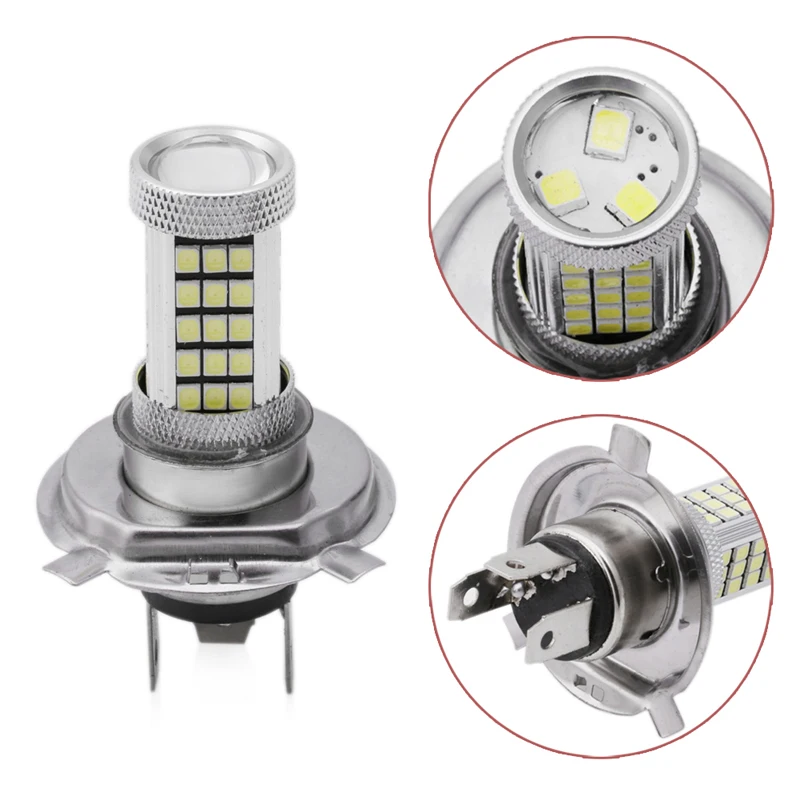 DC 12V H4 2835 63 светодиодный 6000K автомобильный проектор противотуманный светильник
