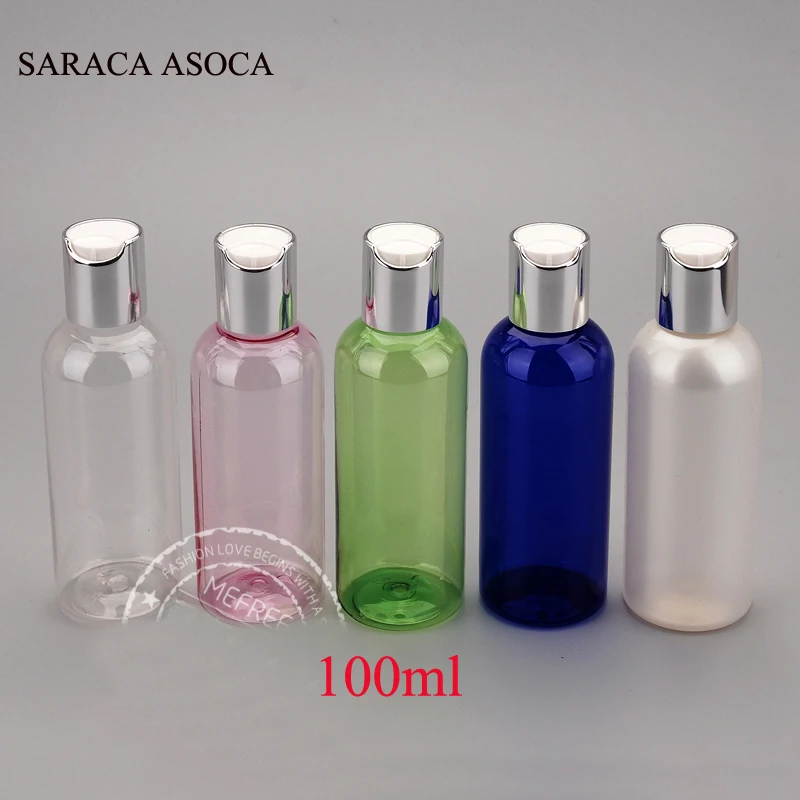 Пластиковый флакон с алюминиевой крышкой 100 мл 50 шт./лот многоразовые флаконы для