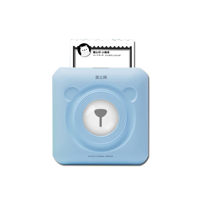 PeriPage Мини Портативный фотопринтер 58 мм Bluetooth фотографии принтер фото наклейка чековый принтер 6 рулонов Этикетка Термобумага - Цвет: blue