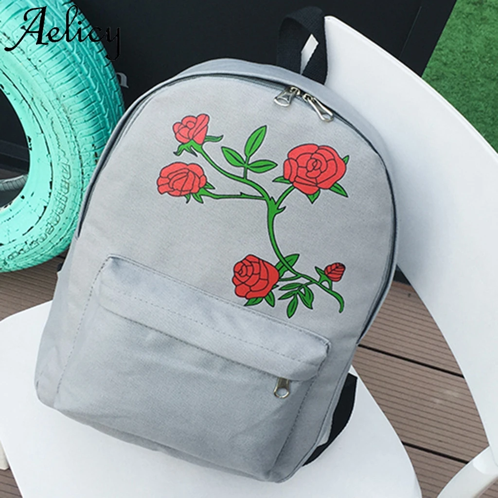 Aelicy женская школьная сумка с вышивкой розы дорожная Студенческая клапаном
