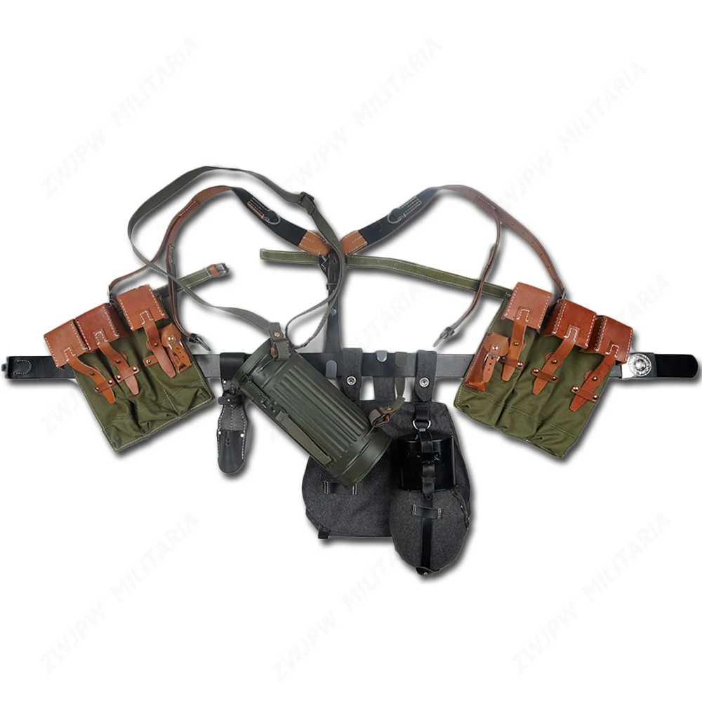 Второй мировой войны WW2 немецкий MP44 холщовый мешок оборудования сочетание пояса солдата и у ремнями