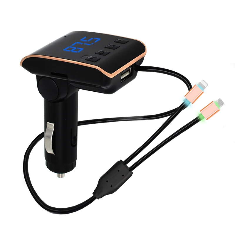 VJOYCAR fm-передатчик автомобильный радиоприемник комплекты Hands Free Bluetooth AUX модулятор Автомобильный комплект с 2 кабель передачи данных для быстрой зарядки и USB зарядное устройство