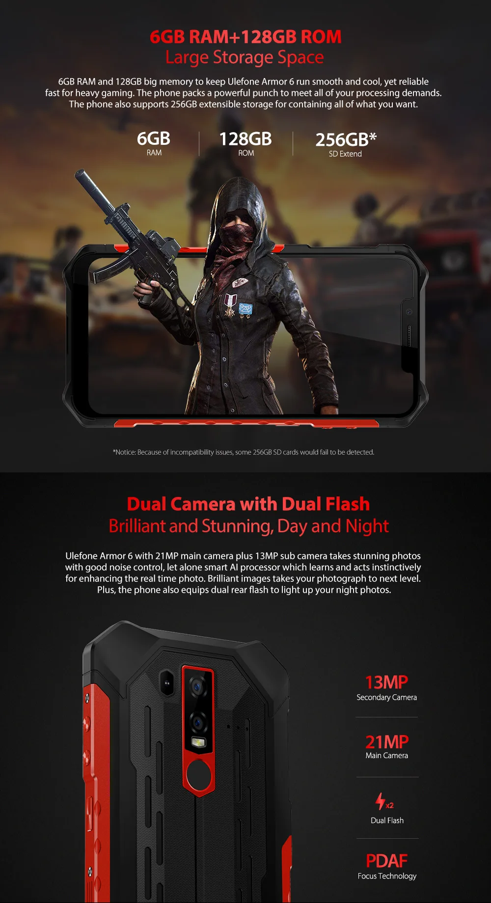 Ulefone Armor 6 IP69K водонепроницаемый мобильный телефон Android 8,1 6," FHD+ Восьмиядерный 6 ГБ+ 128 Гб NFC Face ID беспроводной зарядный смартфон