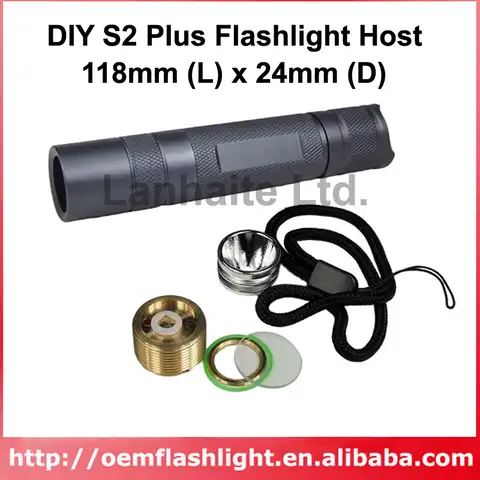 Светодиодный фонарик DIY S2 Plus 118 мм x 24 мм-серый