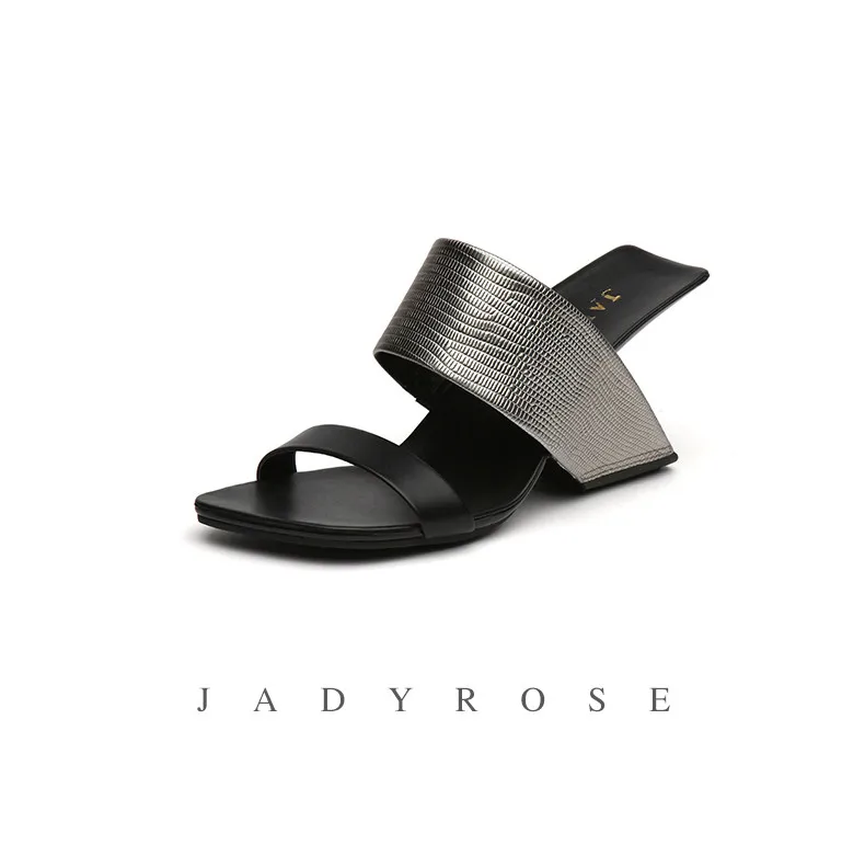 Jady Rose/Новинка года; женские босоножки на необычном каблуке-шпильке; летние шлепанцы на высоком каблуке; сандалии-гладиаторы; обувь на танкетке; женские пляжные шлепанцы