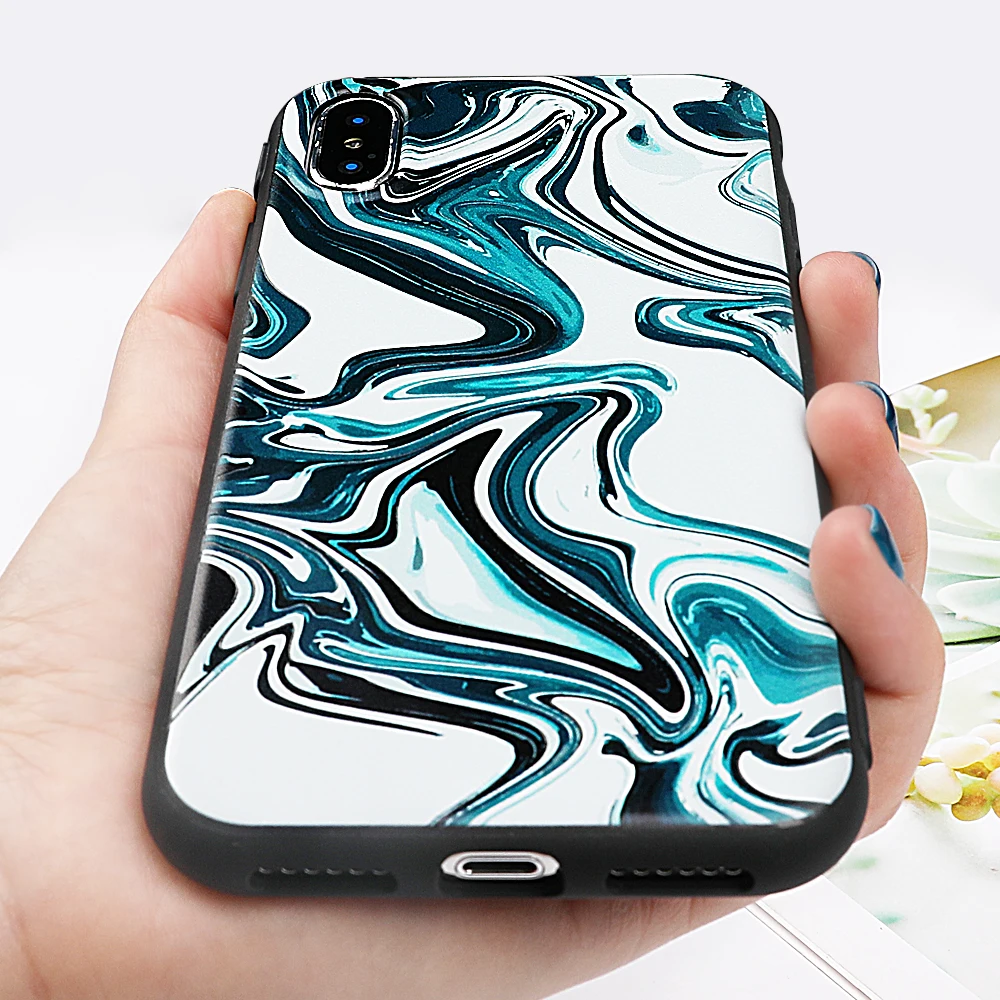 Цветной мраморный чехол MYSUN для iPhone XS XR Max X 8 7 6 6S Plus Мягкий защитный из ТПУ всего