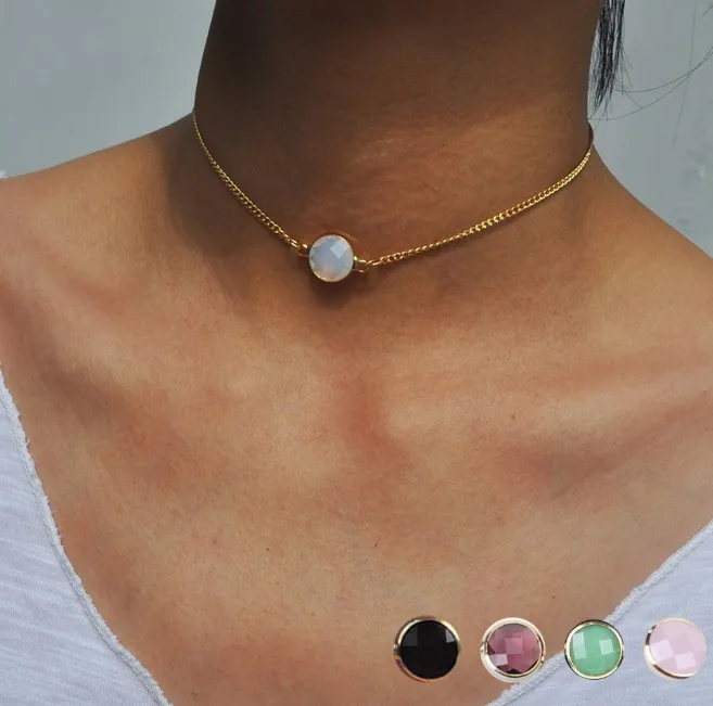 Многослойное колье ожерелье кристалл камень кулон для женские ожерелья