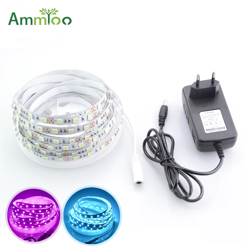 Светодиодная лента AmmToo 5 м 12 В постоянного тока 60LDS/м SMD 5050|Светодиодные ленты| |