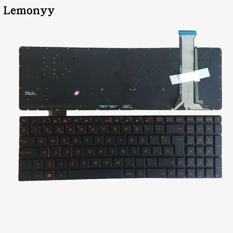 Испанский для ASUS GL552 GL552J GL552JX GL552V GL552VL GL552VW N552VW N552VX G771JM G771JW SP красный Клавиатура ноутбука с подсветкой