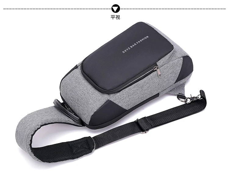2018 Новая мужская сумка USB зарядки бизнес сплошной цвет мужской anti theft crossbody Грудь