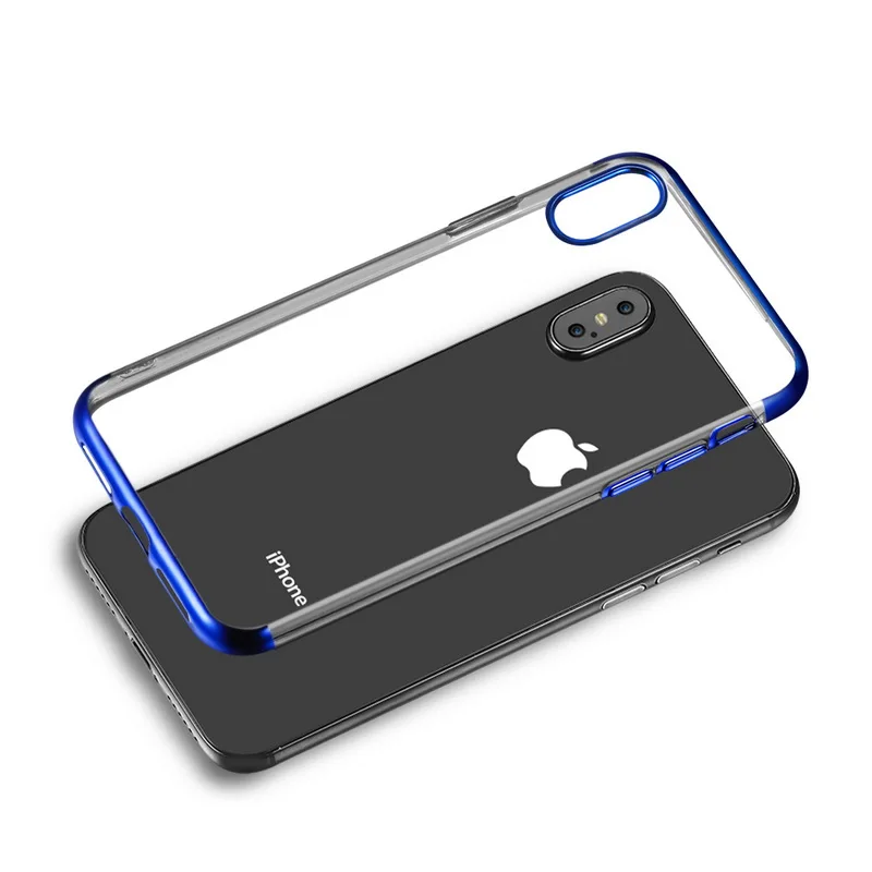 Для iphone XS XR MAX TPU мягкая оправа прозрачная задняя силиконовая чехол для 7 8 plus на 5 5S