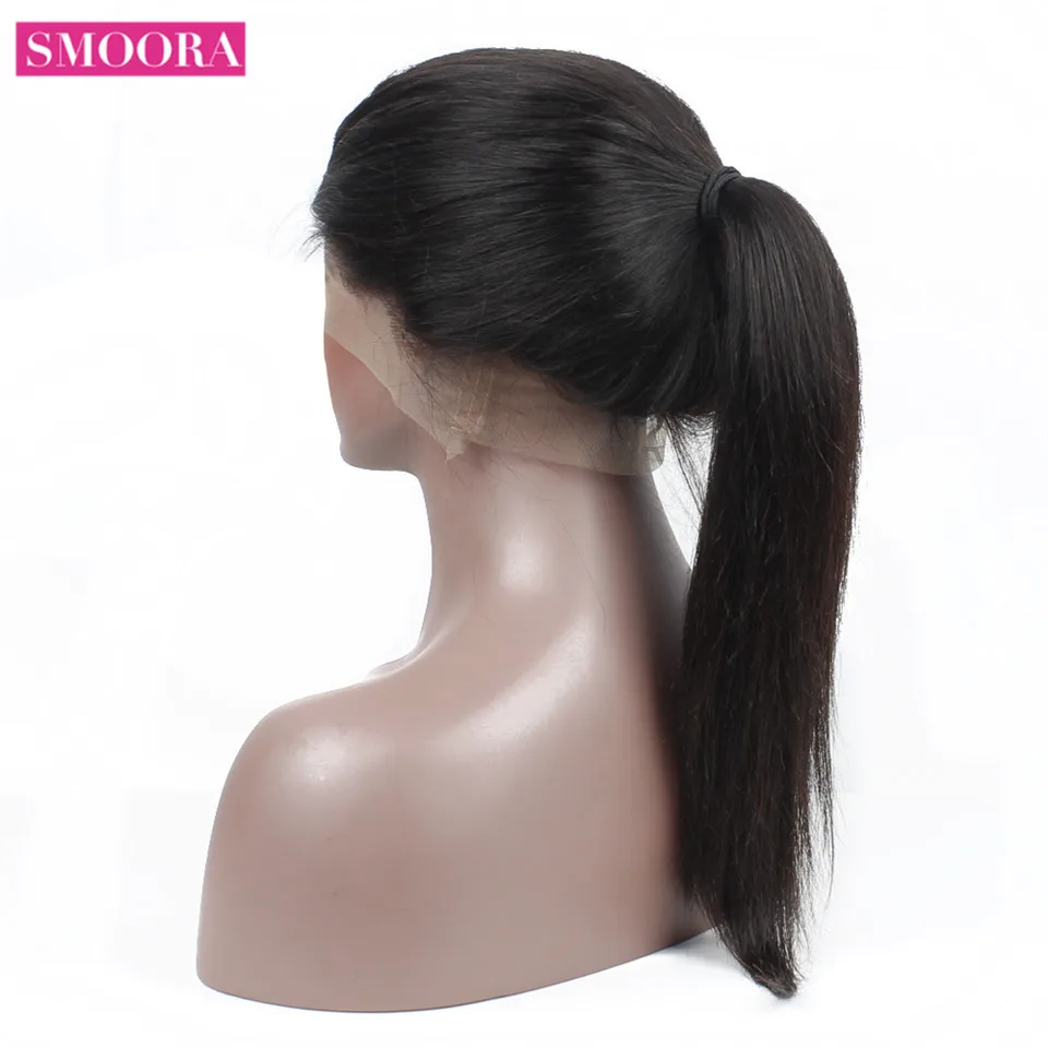 SMOORA прямые 360 кружевных фронтальных париков с BabyHair 150% плотность 360 кружевные передние человеческие волосы парики малазийские предварительно выщипанные человеческие волосы