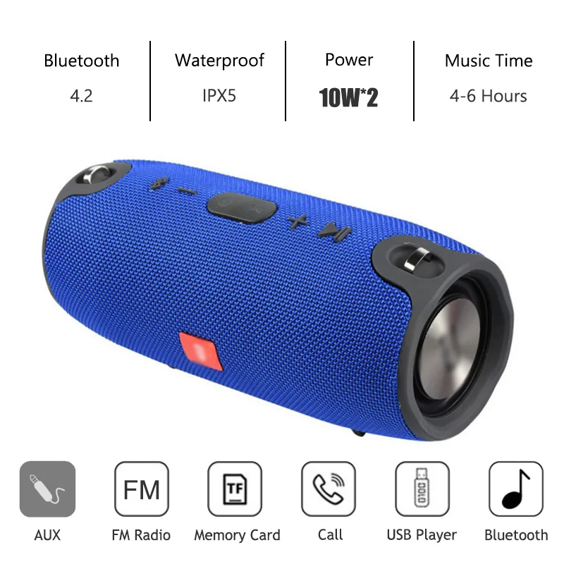 Мини Портативный беспроводной Bluetooth динамик стерео телефон радио музыка