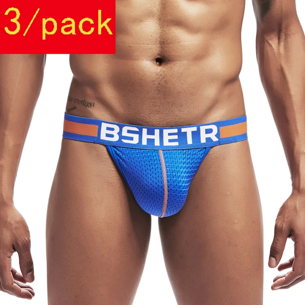 3 шт./лот мужские стринги BSHETR Брендовое Мужское нижнее белье сетчатый Мужской