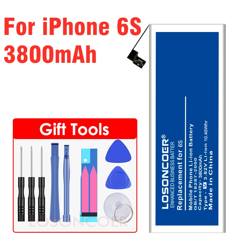 0 цикл литиевая батарея для Apple iPhone 5 5S SE 6 6S Замена батареи внутренний телефон Bateria 2100 mAh-3800 mAh+ Бесплатные инструменты