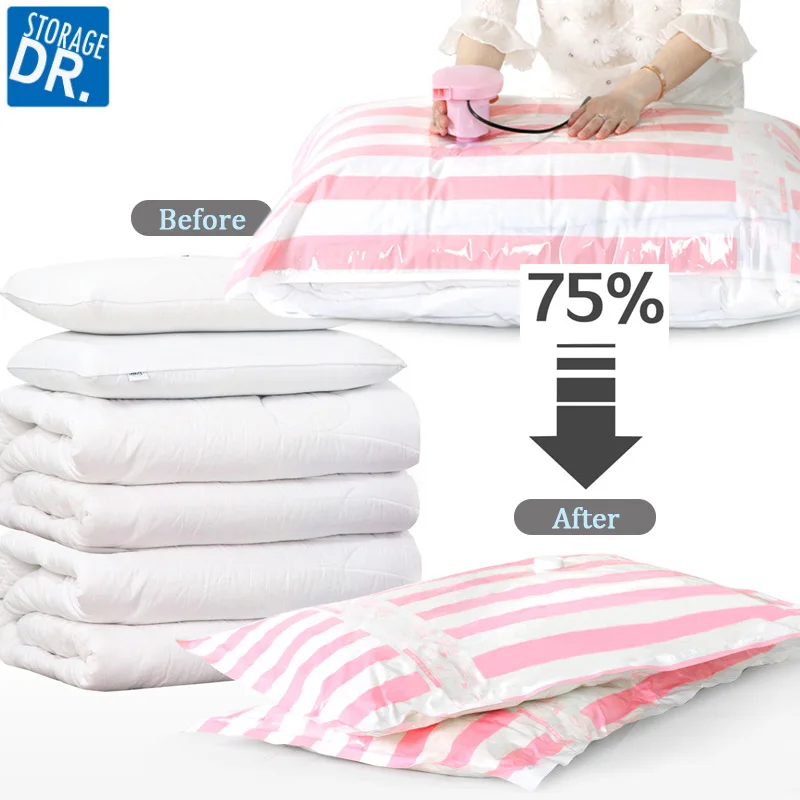 Прозрачный Домашний Органайзер для хранения вакуумный компрессионный мешок с